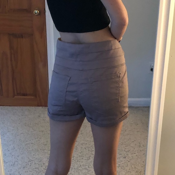 Lavender High Rise Stretch Shorts - Picture 2 of 5